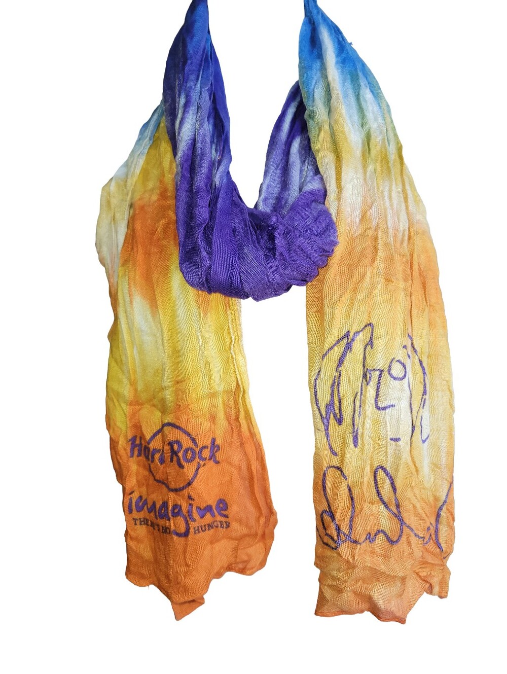 Limited Edition Hard Rock Cafe John Lennon "Imagine There's No Hunger" Scarf